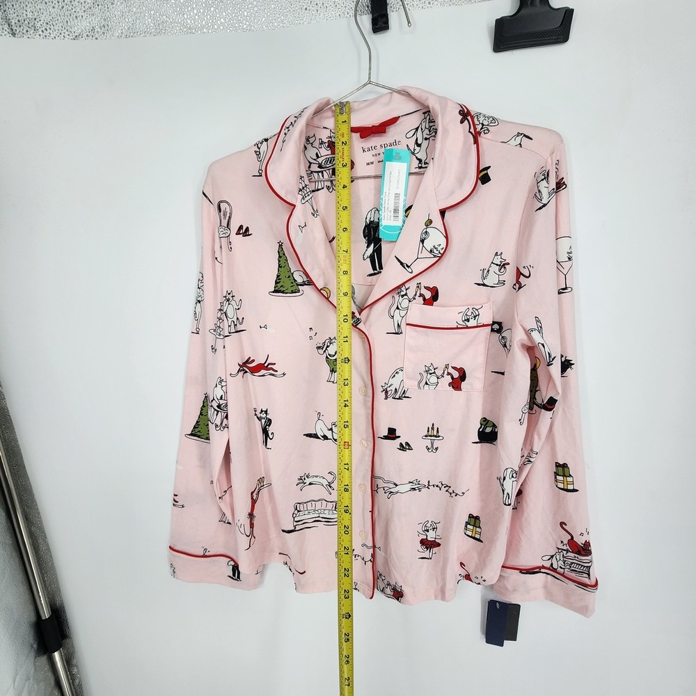 Kate Spade New York Pink Medium Notch Collar Jersey Sleep Lounge Pj Set NWT - Picture 2 of 11